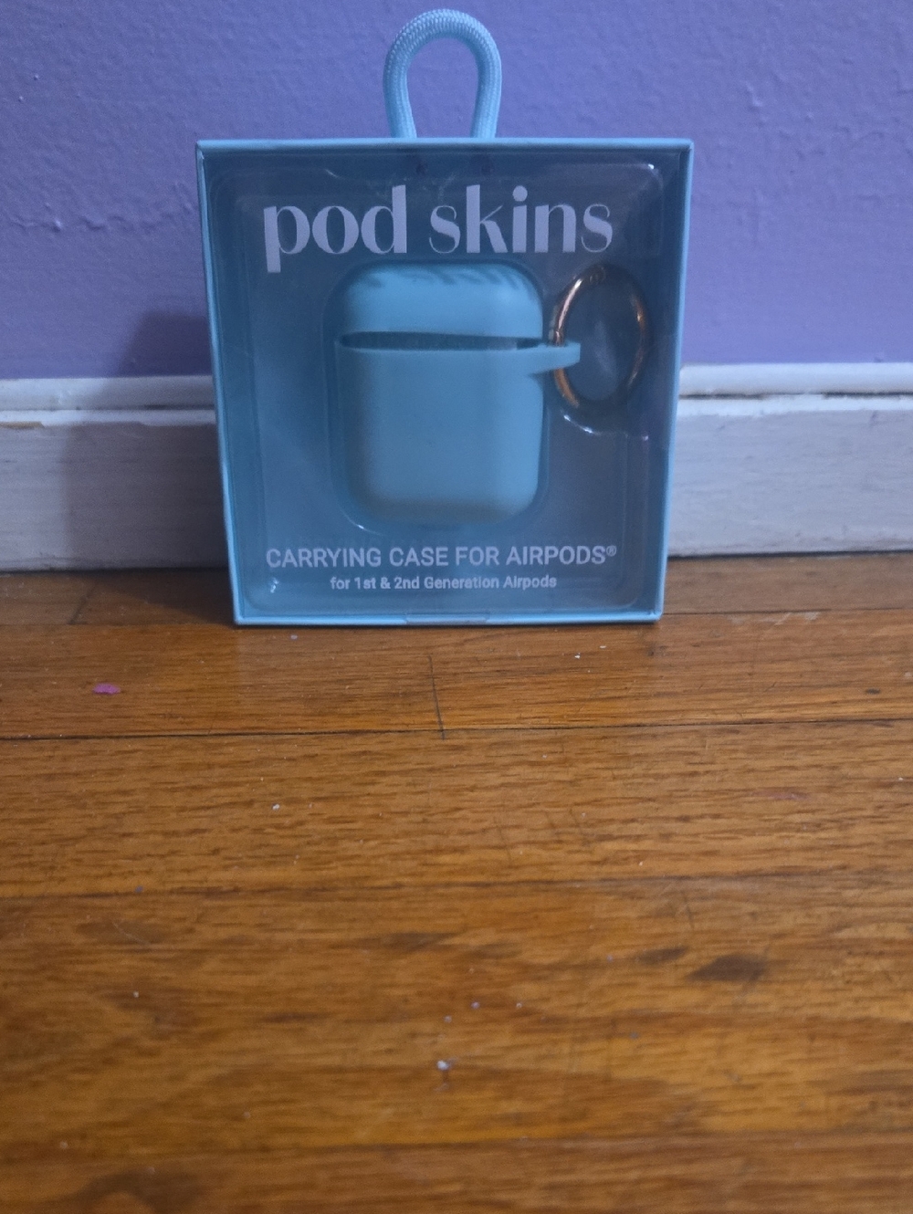 Pod Skins Teal Carrying Case for AirPods with Keyring